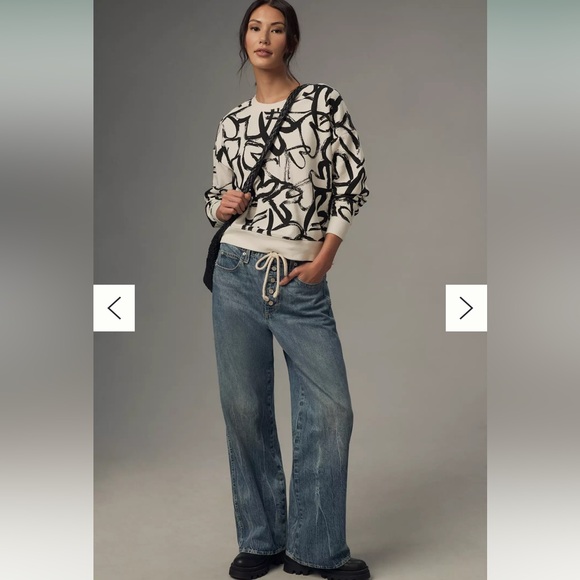 Anthropologie Maeve Heart Printed Sweater - Picture 3 of 8